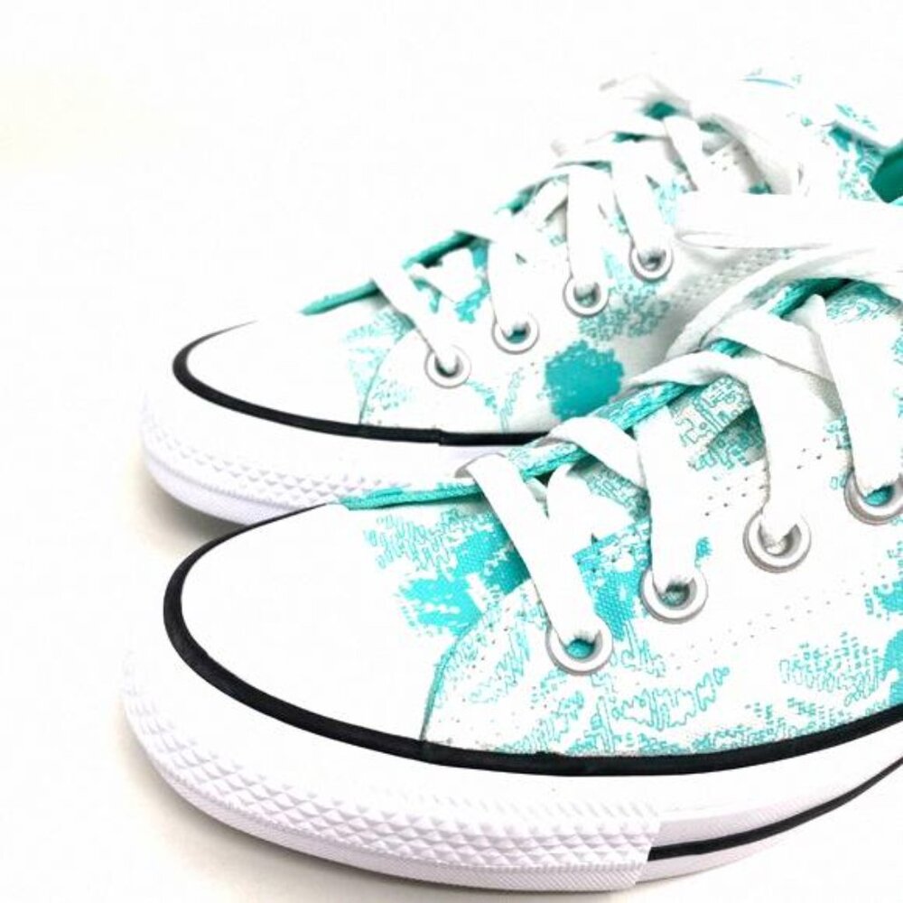 Converse Women's Size 571388F CTAS OX ELECTRIC AQUA WHITE Sneaker Top Low Canvas - Picture 2 of 9